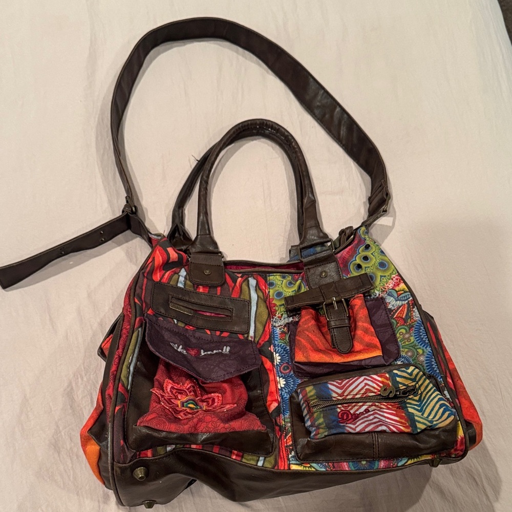Desigual Multicolor Patchwork Shoulder Bag With B… - image 1